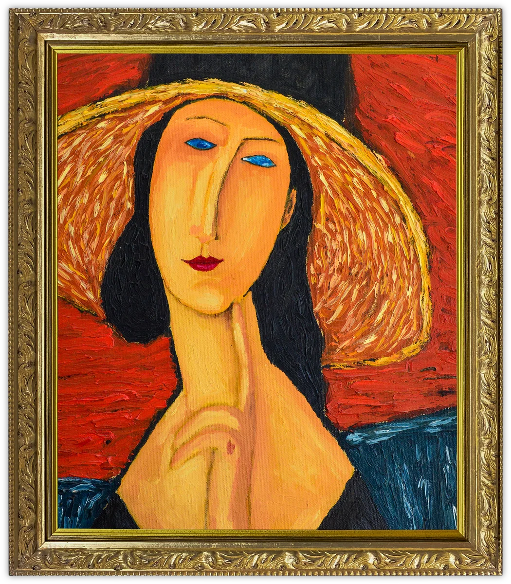 A painting in an ornate frame