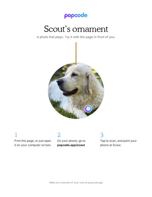 The printable page with Scout's ornament