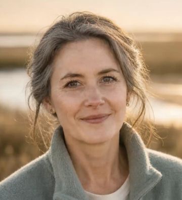 Thank-you card with a portrait of Meg Holloway